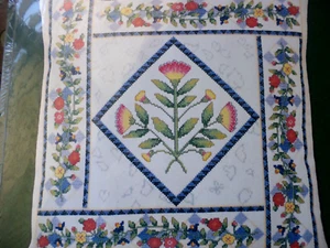 Elsa Williams Counted Cross Stitch Kit Flower Patches Pillow Floral NIP - Picture 1 of 3