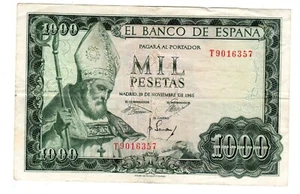 Espagne SPAIN ESPANA Bilet 1000 PESETAS 1965 P151 S ISIDORO VF BON ETAT - Imagen 1 de 2
