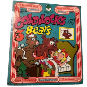 Peter Pan Records Goldilocks & The 3 Bears Story Song & Sound Effects On Record - Foto 1 di 6