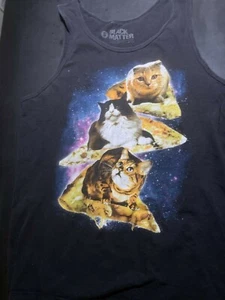 Top sin mangas para hombre Black Matter talla S, usada gatos en el espacio - Imagen 1 de 2