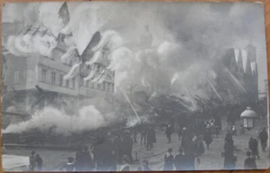 Fire 1915 Realphoto Postcard: Firemen Fighting a Fire w/Water - RPPC - Picture 1 of 1
