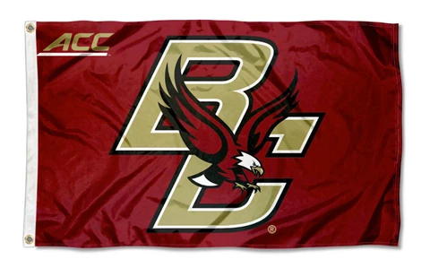 BOSTON COLLEGE FLAG - BC Flag - Size 3’ x 5’ SILK EAGLES LARGE FLAG Cover
