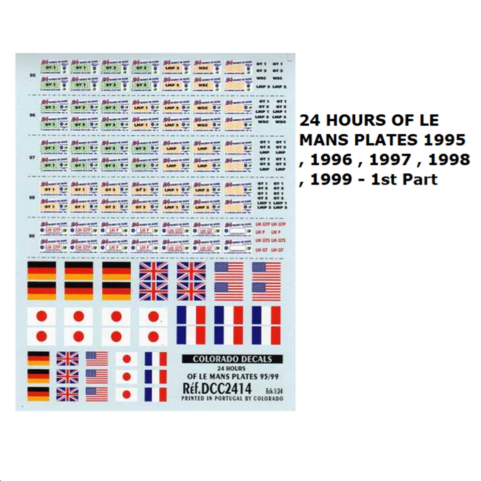 Colorado 2414 Decal Le Mans 24 Stunden mit Flaggen 1995 - 1999 Sortiment 1 1:24