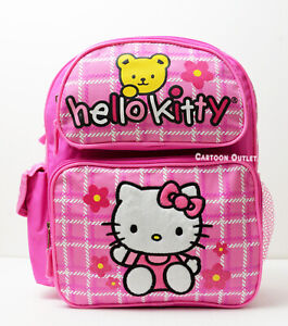 Sanrio Hello Kitty Backpack 12" Canvas Girls Small Toddler Bag Birthday Gift