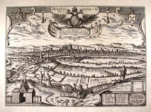 Antique map, Braun & Hogenberg, Ratisbona (alt. Regensburg) - Picture 1 of 1