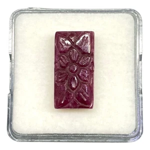 18 Cts Unheated Natural Ruby Octagon Hand Carved Ring Size Loose Gemstone - Picture 1 of 20