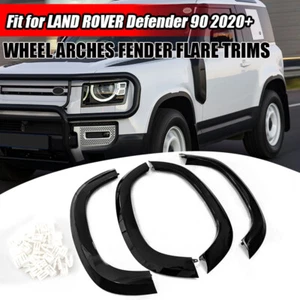 Gloss Black Car Wheel Arch Cover Trim Gloss For Land Rover Defender 90 2020-2024 - Picture 1 of 14