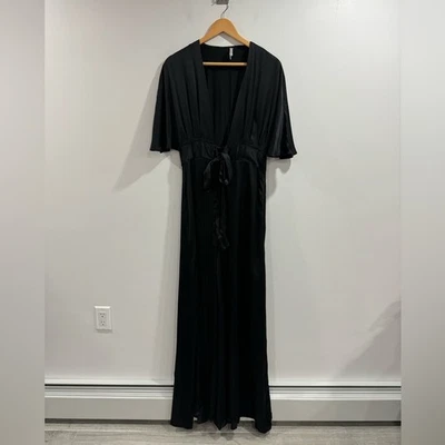 Cami NYC Black Silk Plunge V Neckline Jumpsuit Size Small - Image 1 of 4