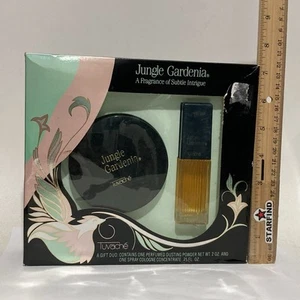 Vintage Tuvache JUNGLE GARDENIA Dusting Powder & Parfum Yardley of London Set - Bild 1 von 15