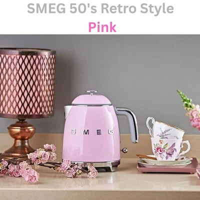 SMEG 50 年代复古风格 3 杯迷你电水壶 KLF05 0.8 升 - 粉红色 — 第 1/4 张图片