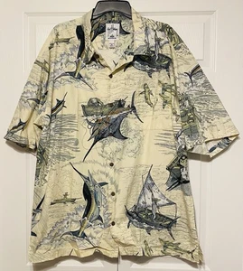 Camisa estampada gráfica Guy Harvey Aftco 3X Hemingway The Old Man and the Sea para hombre - Imagen 1 de 9