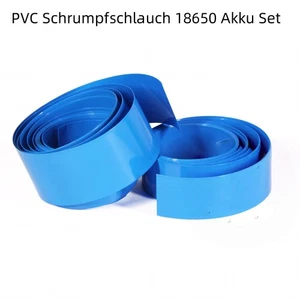 Schrumpfschlauch 18650 Akku Set Meterware 2:1 Blau 7mm bis 625mm Flachmaß PVC - Picture 1 of 13