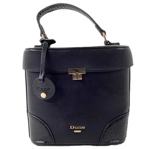 Dune London Black Faux Leather Snake Detail 'Duffie' Cross Body Boxy Handbag - Picture 1 of 11