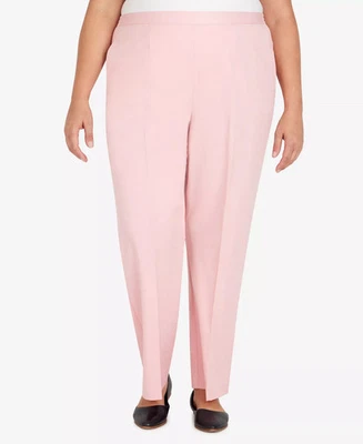 Alfred Dunner Soft Spoken Sateen Pull On Pants - Pink - 22W Proportioned Short - Image 1 of 4