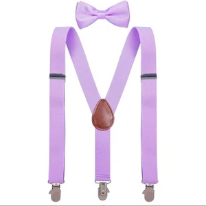 Suspenders & Bow Tie Set NIP Purple 24” 9Mos-2T - Picture 1 of 2