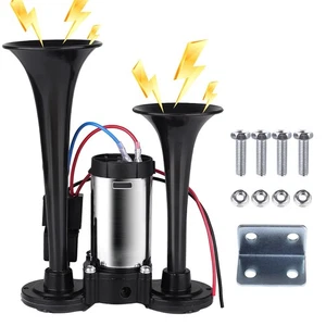 Aggiornato 12V 600DB Air Horn Doppia Tromba, Super Forte Camion Treno Corna Kit con... - Foto 1 di 6