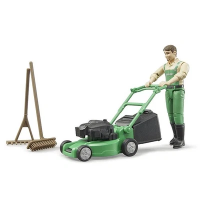Bruder 62103 bworld Gardener w Lawn Mower and Accessories - Image 1 of 4