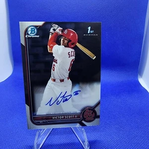 Victor Scott II 2022 Bowman Draft Chrome Auto CDA-VS - 1st Bowman Rookie RC - Picture 1 of 12