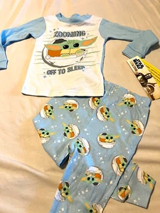 Boys Pajamas Yoda Size Toddler 3T 4T 5T Star Wars Sleep Outfit Shirt Pants NEW - Picture 1 of 5