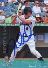 2012 Jupiter Hammerheads MARK CANHA Signed Card AUTO autograph A'S ATHLETICS RC