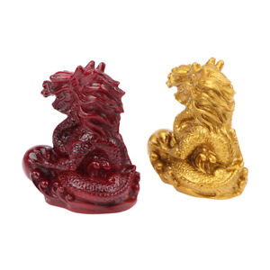 2024 Year Of The Dragon Ornaments Mini Zodiac Dragon Statue Figurines Home De Cq