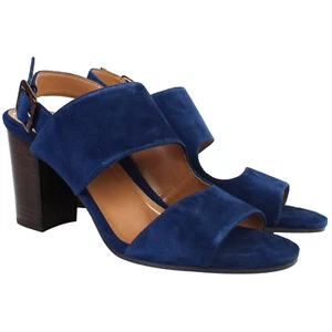 Vionic Bianca Womens UK 4 Dark Blue Suede Block Heel Open Toe Buckle Up Sandals - Picture 1 of 5
