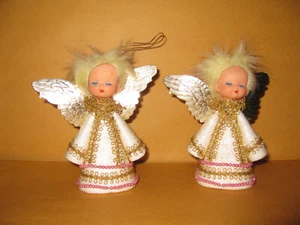 ORNAMENTI NATALIZI ANGELO, VINTAGE, SET FATTO A MANO DI 2 - Foto 1 di 10