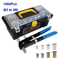 Blind Rivet Nuts Rivnut Nutsert Insert Tool Rivnuts Set Kit M3 to M8 in Box
