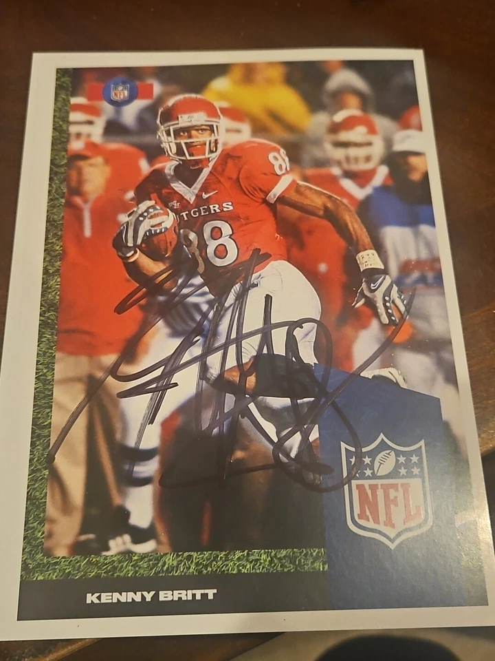 kenny britt signed 5x7 autographed picture photo rutgers scarlet knights pic - Image 1 of 1