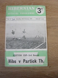 1958/59 SCOTTISH CUP : HIBERNIAN v PARTICK THISTLE - Picture 1 of 1