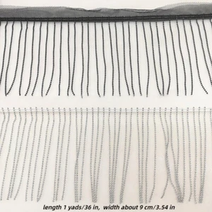 1 Yard Mesh Beaded Chain Tassel Fringe Trim for Costume Hat Bag Decor Sew 9cm - Bild 1 von 6