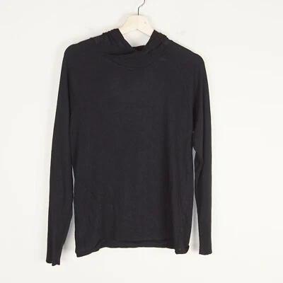 Zara Lightweight Wool Blend Thin Long Sleeve Pullover Knit Black Hoodie Mens L - Image 1 of 4