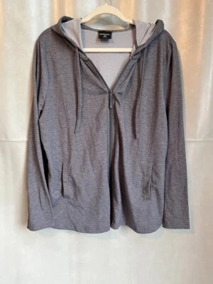 Moletom com capuz feminino 32 graus legal cinza leve com zíper completo tamanho XXL - Imagem 1 de 4
