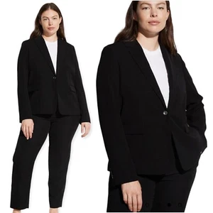 NWT Vince Crepe Blazer Jacket One Button Black Women Size 20 Suit Office $445 - Picture 1 of 10