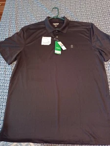 NWT IZOD SWINGFLEX MEN'S BLACK GRID POLO GOLF SHIRT XLT TALL - Picture 1 of 6