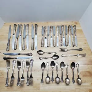 Große Menge Schilf & Barton Silberteller Muster - Vintage 40 Stück Löffel Gabeln - Bild 1 von 15