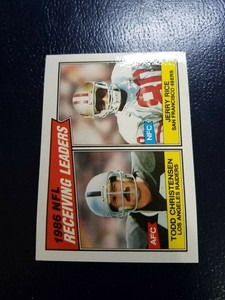 Todd Christensen Jerry Rice 1987 Topps NFL Receiving Leaders #228 GLOSSY SCARCE