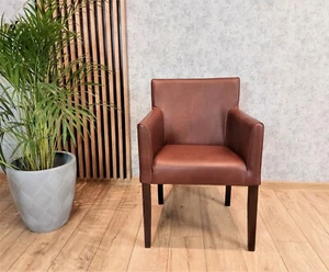 Echtleder Kolonialstil Stuhl Sessel mit Armlehnen Leder Stühle Esszimmerstühle - Bild 1 von 10