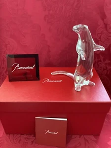 MIB FLAWLESS Stunning BACCARAT France Art Glass Crystal OTTER Figurine Sculpture - Picture 1 of 12