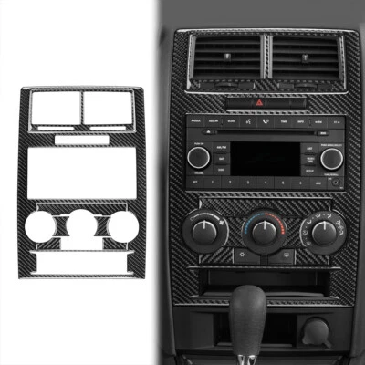 Cubierta del panel del tablero de instrumentos de consola central de fibra de carbono de vinilo para Dodge Charger 08-10 Foto 1 de 4