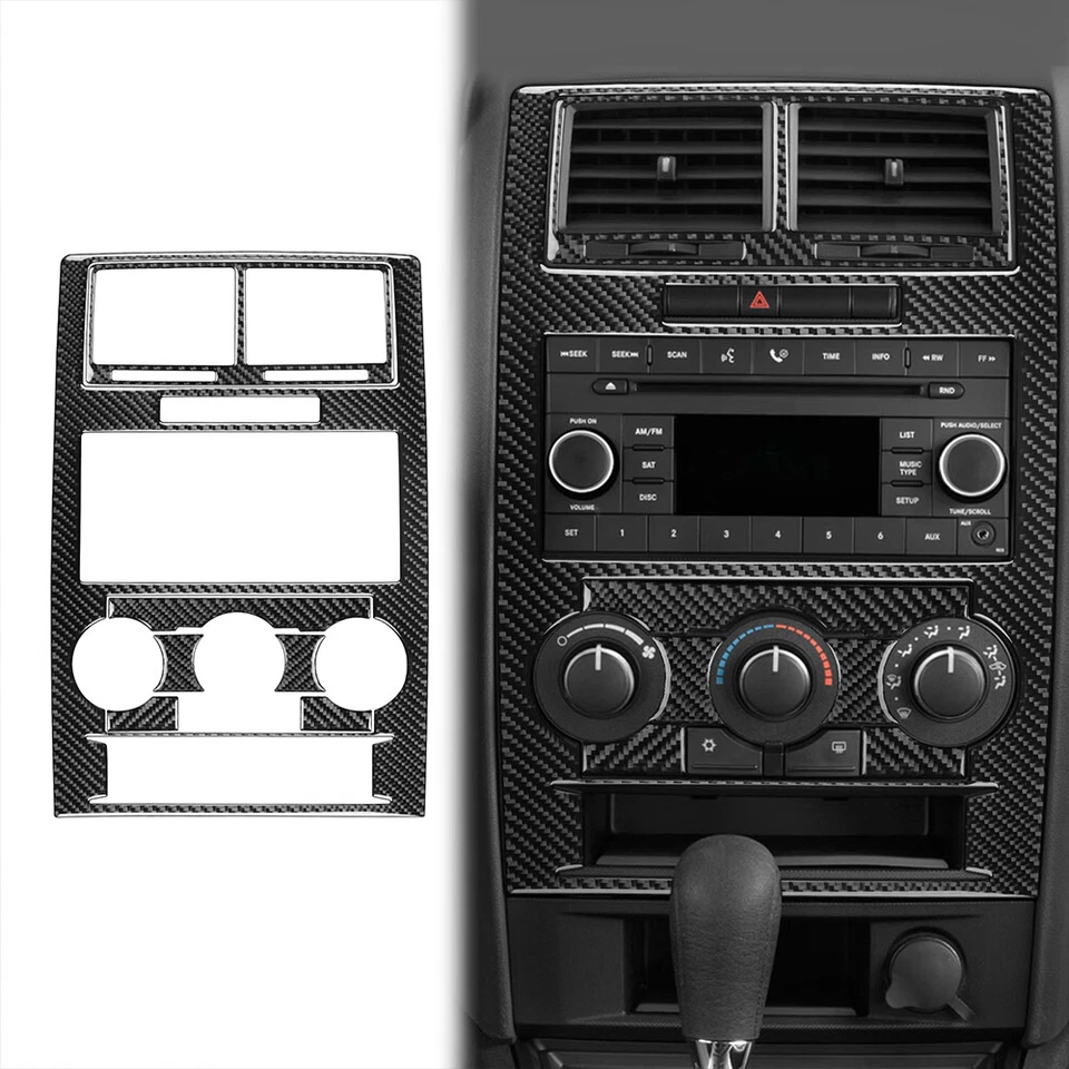 Capa painel console médio vinil fibra de carbono para Dodge Charger 08-10 - Imagem 1 de 4