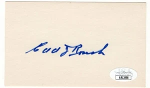 Edd Roush Signed Autographed Index Card Reds HOF Legend JSA AR12998 - Picture 1 of 2