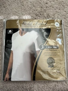 RoundTree and Yorke Big Man Men's 2 V-Neck T-Shirts, Pima Cotton, White, Medium - Picture 1 of 1