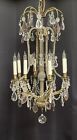 Antique French Louis XV Style Crystal Bronze Beaded Chandelier Nesle New York