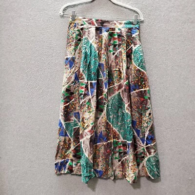 DE COLECCIÓN Worthington Mujer Falda 12 Marrón Geométrica Retro Midi Grannycore Plisada Foto 1 de 4