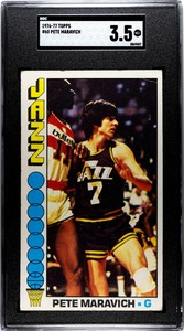 Pete Maravich 1976-77 Topps Card #60- SGC Graded 3.5 VG+ (New Orleans Jazz)