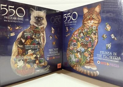 2x Piezas de brocas FELINES FLORES / TRAVESURAS 550 piezas rompecabezas en forma SELLADOS Foto 1 de 4