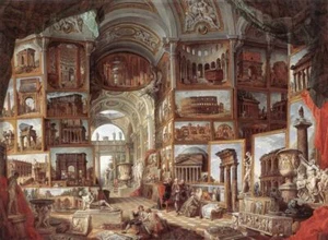 Puzzle Veduta di Roma Antica di Pannini,1000 pezzi, 48 x 68 cm, Impronteedizioni - Foto 1 di 2