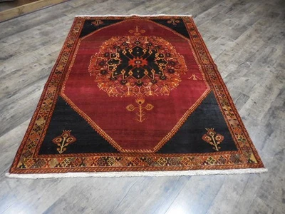 Винтажный турецкий ковер ручной работы анатолийский геометрический племенной турецкий ковер 5x7,2 фута - Изображение 1 из 4