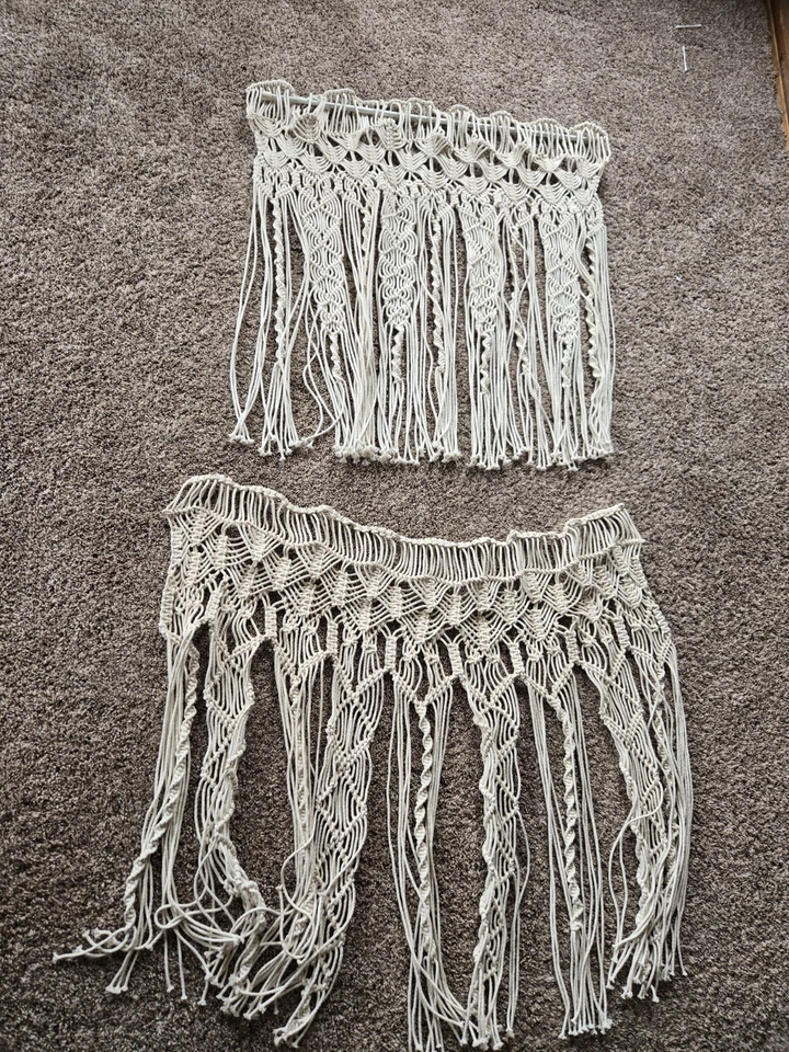 Panel de ventana de macramé decoración exuberante estilo boho Foto 1 de 2